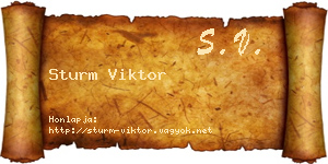 Sturm Viktor névjegykártya
